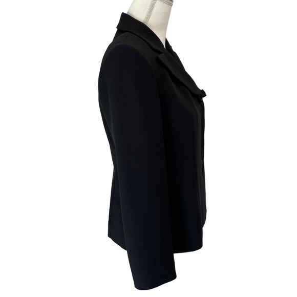 JACQUELINE FERRAR Blazer Womens 6 Black Petite Career Formal Elegant Minimalist - Picture 3 of 9